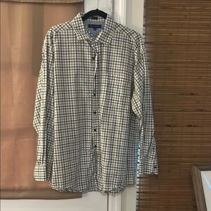 Tommy Hilfiger Tan and Green Casual Button Down Shirt